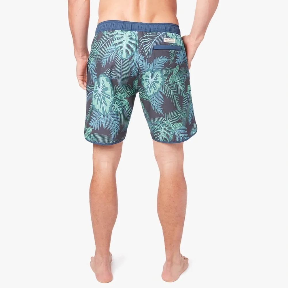 Fair Harbor Swim Trunks Mens XL The Anchor Navy Evergreen Suit Tropical Lined